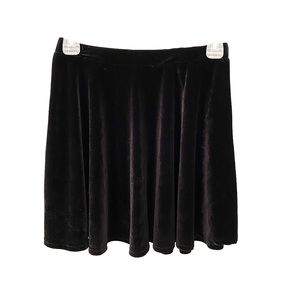 Black velvet skirt